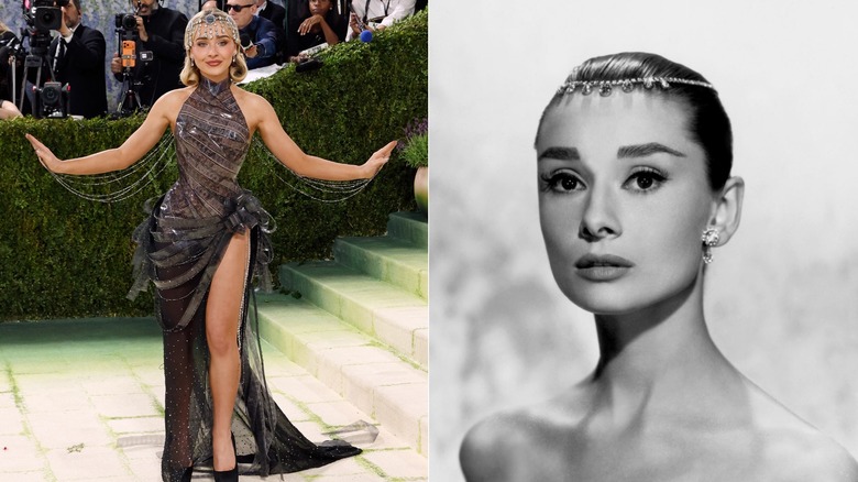Sabrina Carpenter in 2026 and Audrey Hepburn in "Funny Face"
