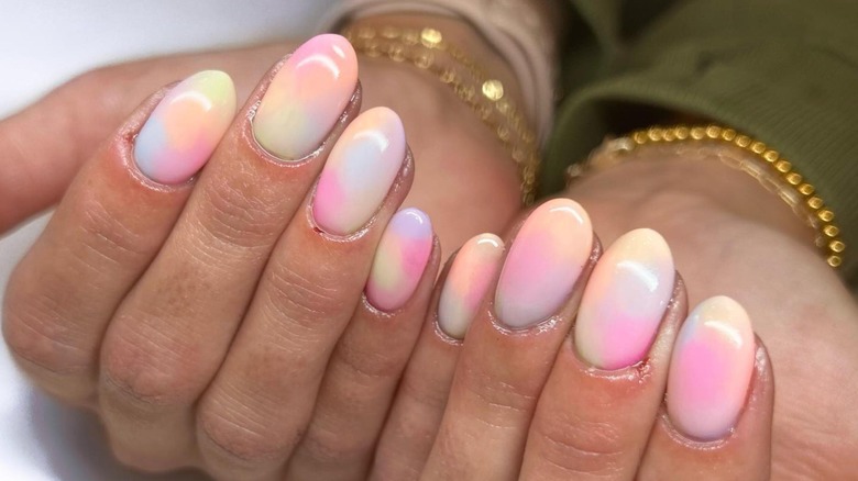 pastel watercolor nails