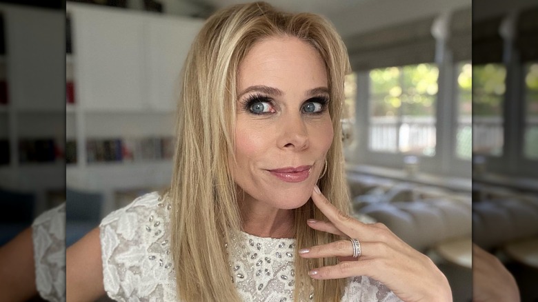 Cheryl Hines with false lashes