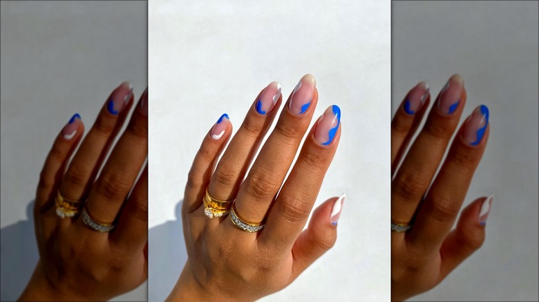 Woman with chiffon nails