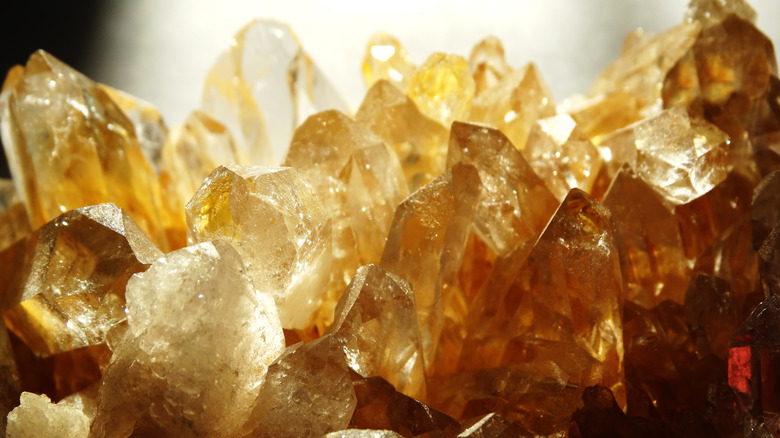 Raw unpolished citrine crystal cluster