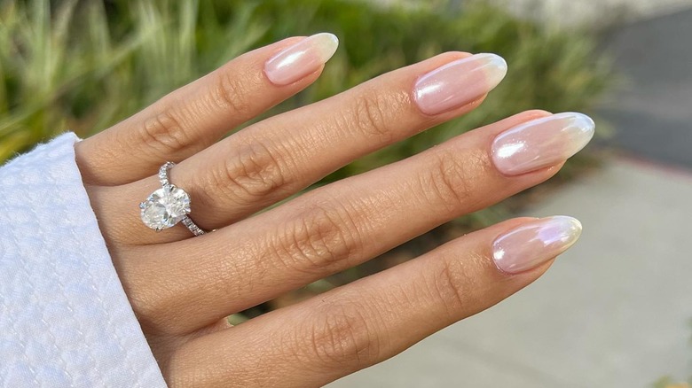 Pink glazed donut nails