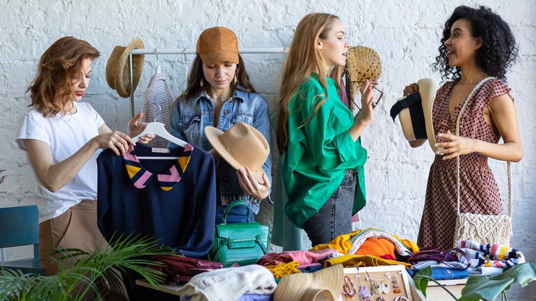 women shopping for clothing