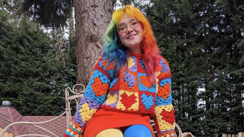 person with Clown-inspired look