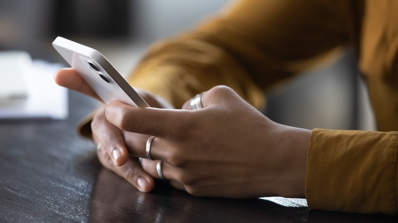 woman on her phone