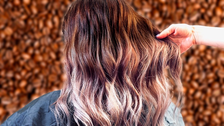 woman with coffee balayage hair