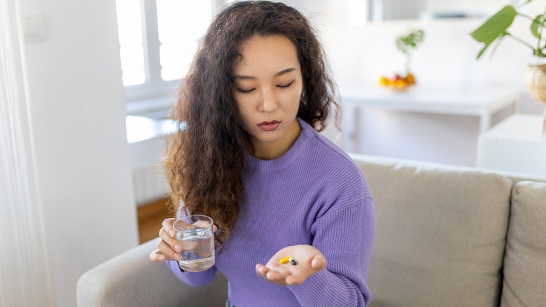 Holding birth control pills