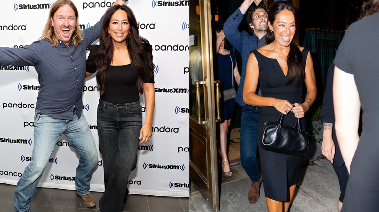 Joanna Gaines wearing black and navy
