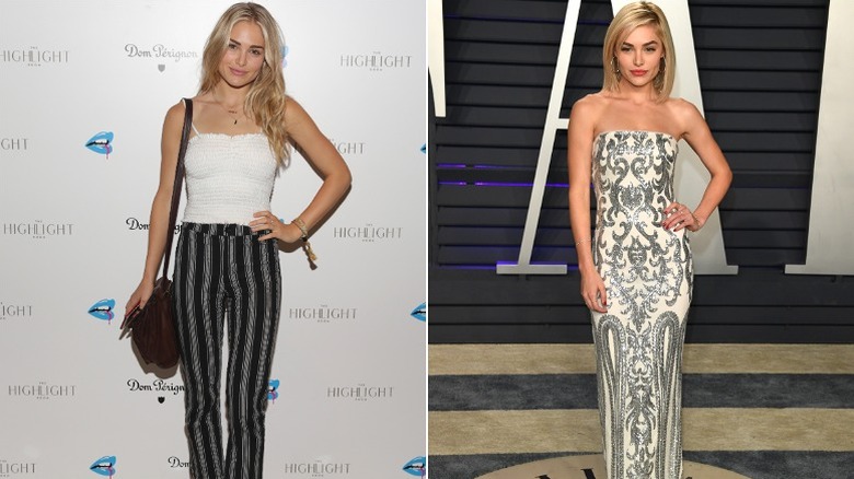 Michelle Randolph poses at a brand launch and the Vanity Fair Oscars Party