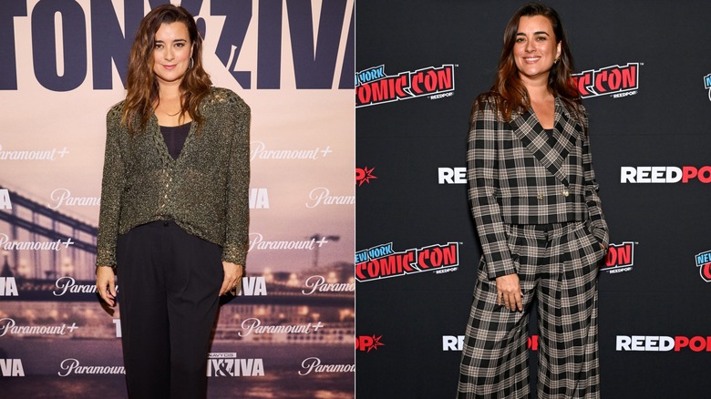 Split image of Cote de Pablo pictured in 2025