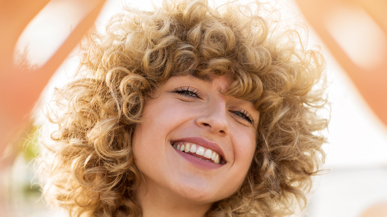 Woman with naturally curly hair