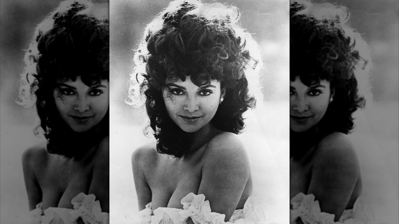 A portrait of Victoria Principal with teased-up hair circa 1973.