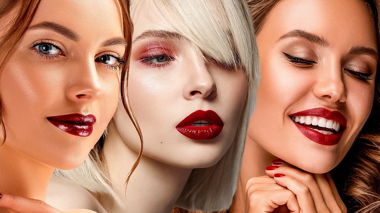 Composite women wearing red lipstick