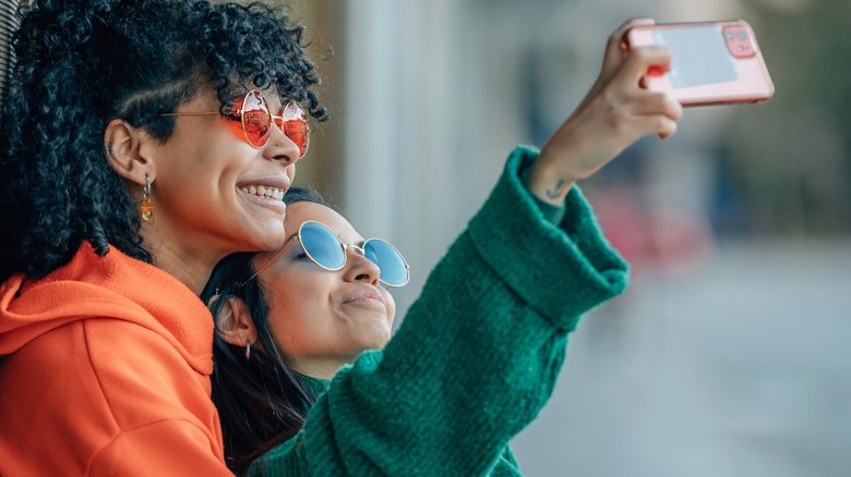 Two women taking a selfie