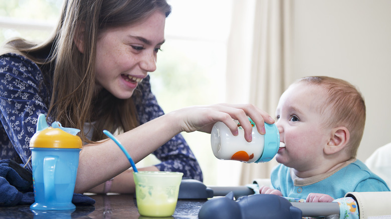 nanny and baby