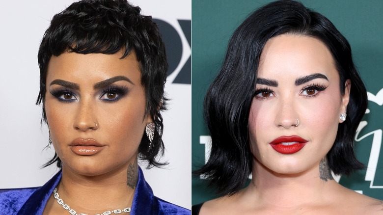 Demi Lovato in 2021 and 2023