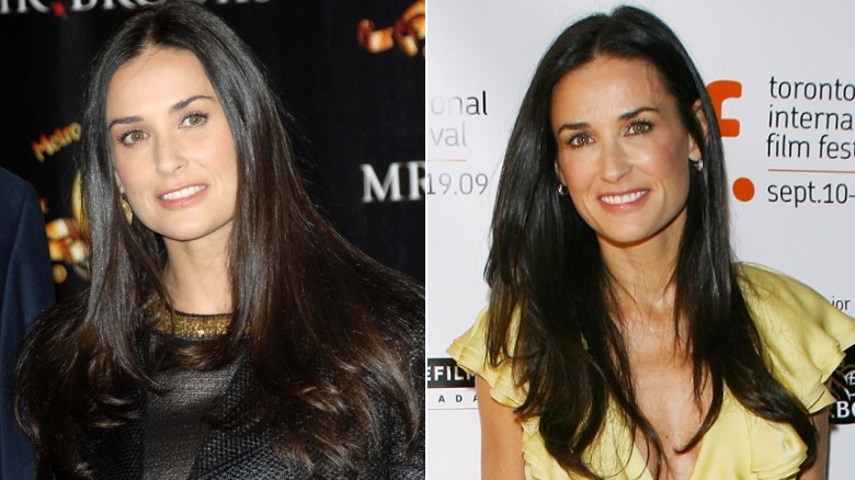 Demi Moore at a ShoWest photo op for "Mr. Brooks" in Las Vegas in March 2007 / Demi Moore at "The Joneses" premier during the Toronto International Film Festival in September 2009