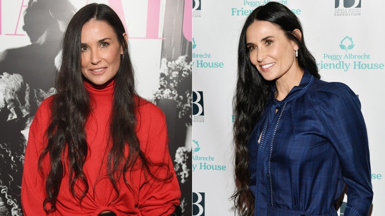 Demi Moore attends Glenda Bailey's book launch celebration in Los Angeles in June 2017 / Demi Moore attends the Friendly House 30th annual awards luncheon in Los Angeles in October 2019