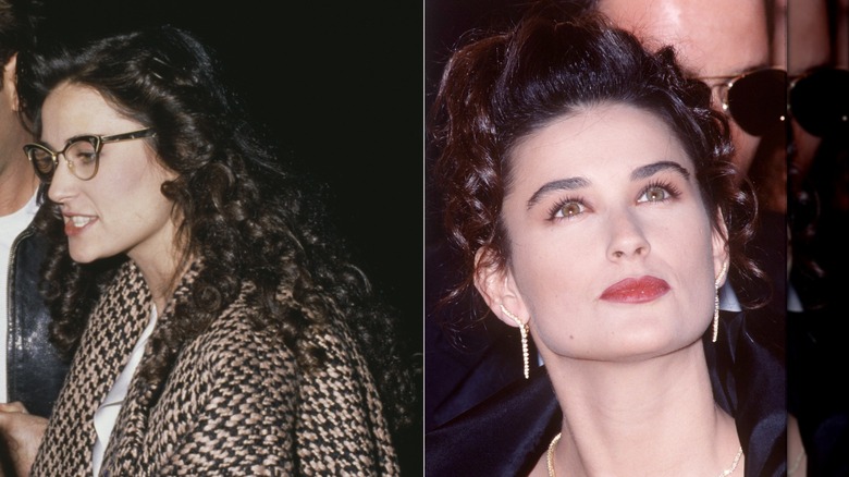 Demi Moore at the "Saturday Night Live" after-party in New York City in November 1988 / Demi Moore attend Irving "Swifty" Lazar's Oscar party in West Hollywood in March 1989