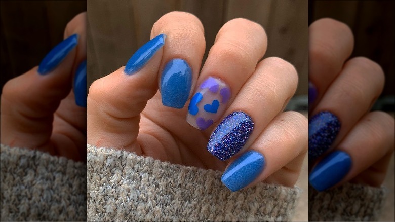 Blue Dip Powder Nail Designs for Short Nails - wide 6