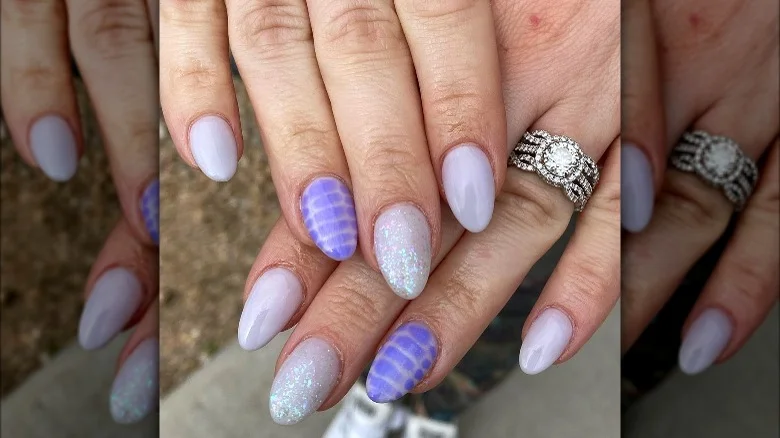 Metallic Lilac Shimmer Nails