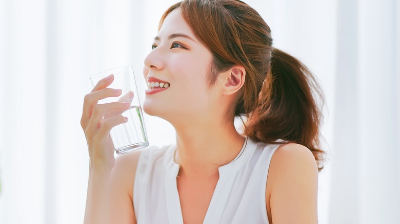 Woman drinking water