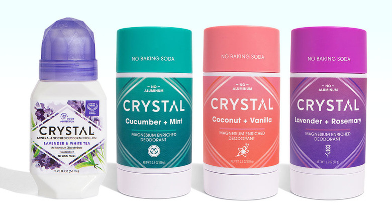 Crystal roll-on deodorant and magnesium sticks