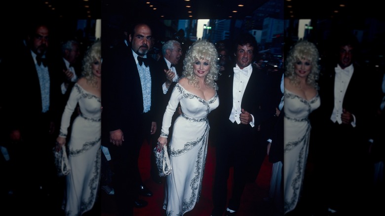 Dolly Parton and Sylvester Stallone in 1984 for the premiere of "Rhinestone."