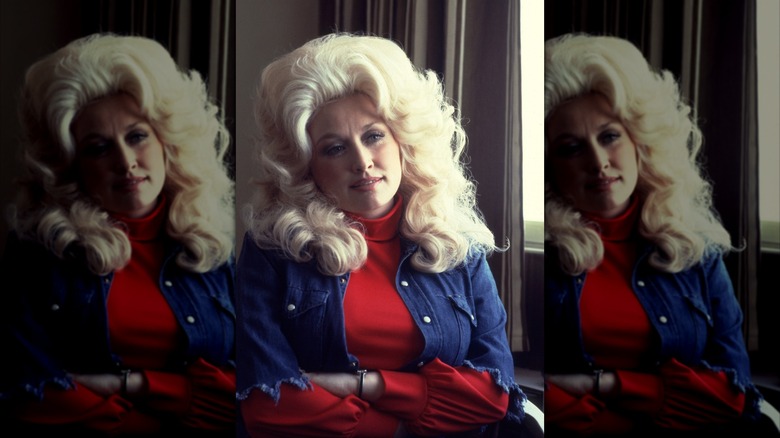 A portrait of Dolly Parton circa 1977.