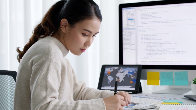 woman at desk