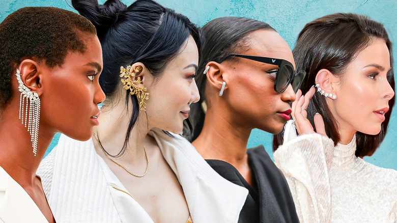 women with an ear cuffs