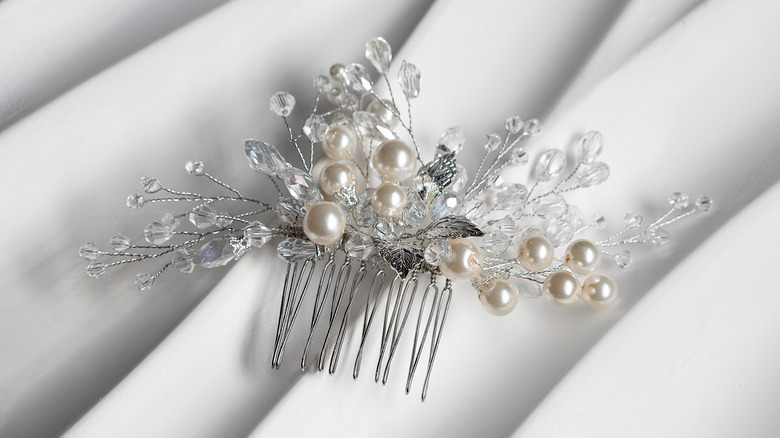 crystal hair comb