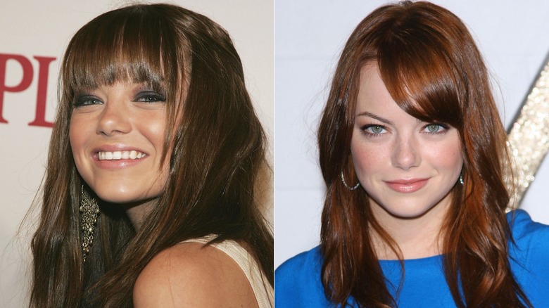 Emma Stone in 2006 and 2009