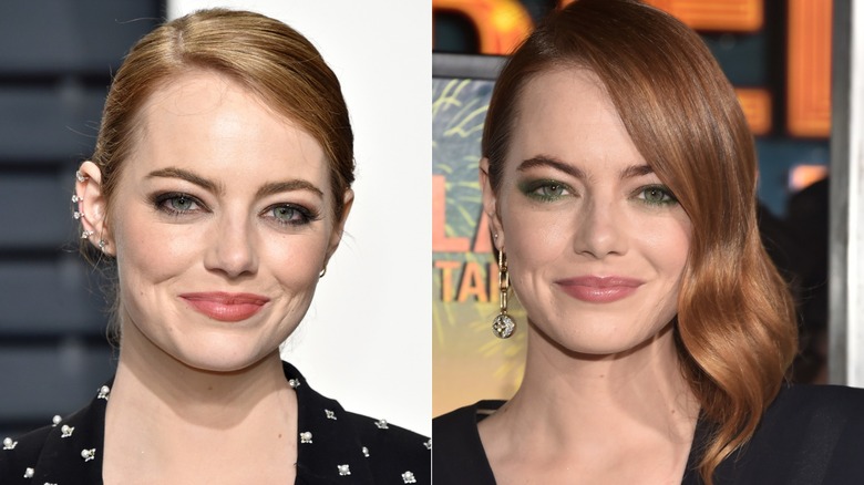 Emma Stone in 2017 and 2019