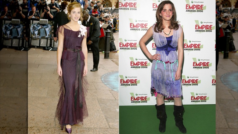 Emma Watson in 2004 and 2006