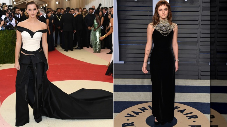 Emma Watson in 2016 and 2018
