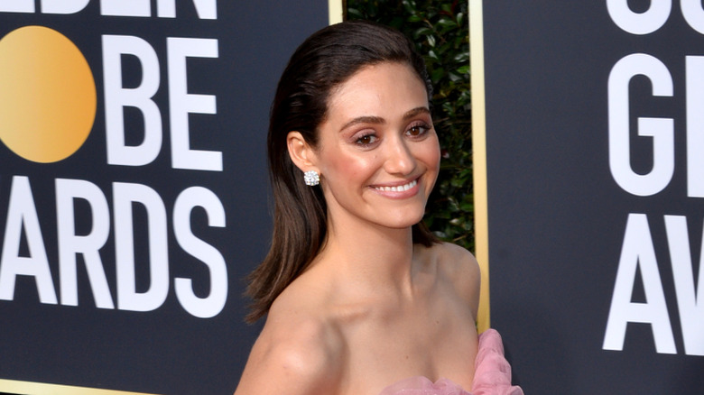 Emmy Rossum with straight hair