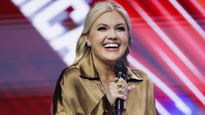 Erika Kirk with heavy makeup on interviewing Nicki Minaj