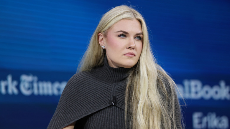 Erika Kirk sitting at the he 2025 New York Times Dealbook Summit