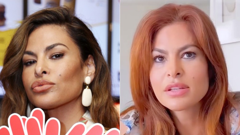 Side by side of Eva Mendes in 2022 and 2023