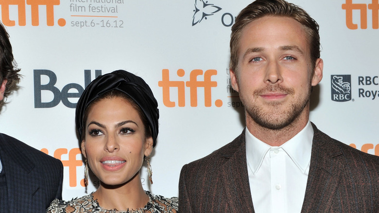 Eva Mendes and Ryan Gosling attend "The Place Beyond The Pines" premiere during the 2012 Toronto International Film Festival at Princess of Wales Theatre on September 7, 2012 in Toronto