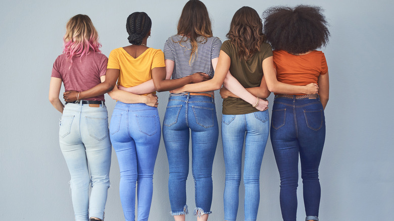 Women wearing jeans 