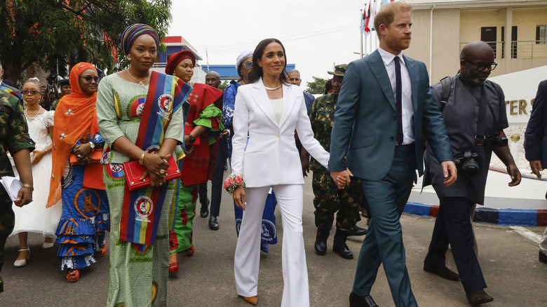 Meghan Markle white blazer and pants