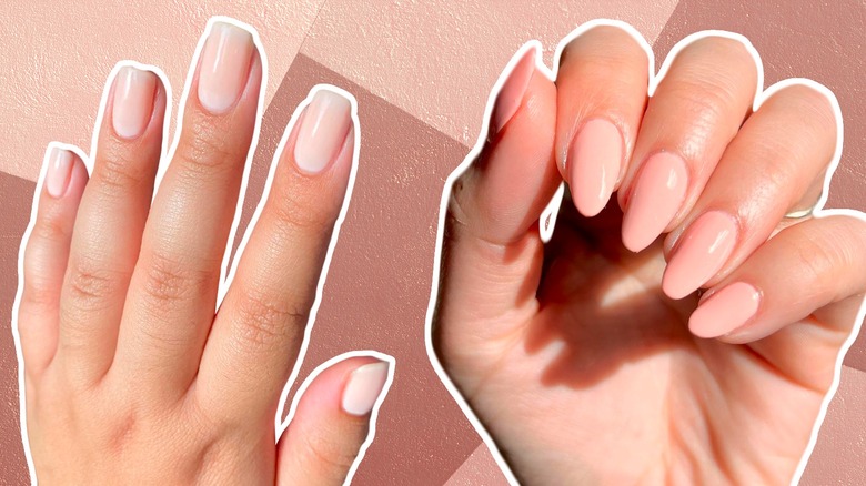 two different nude manicures