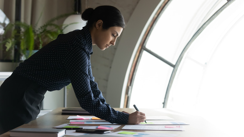 A productive woman working