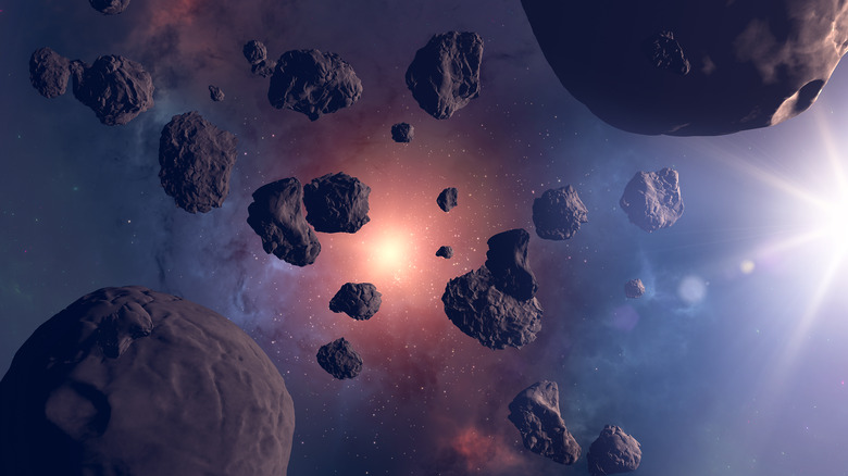 asteroids in space