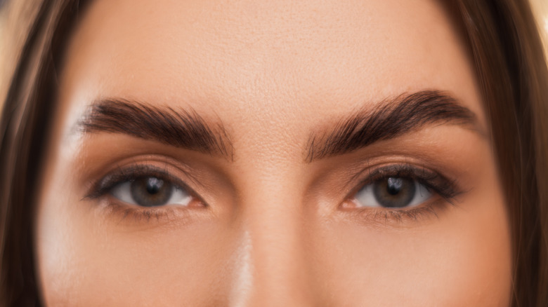 A woman with laminated brows