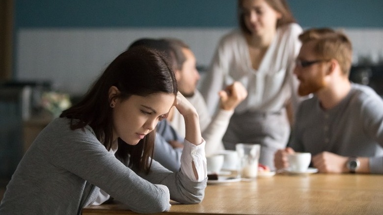 woman feeling left out