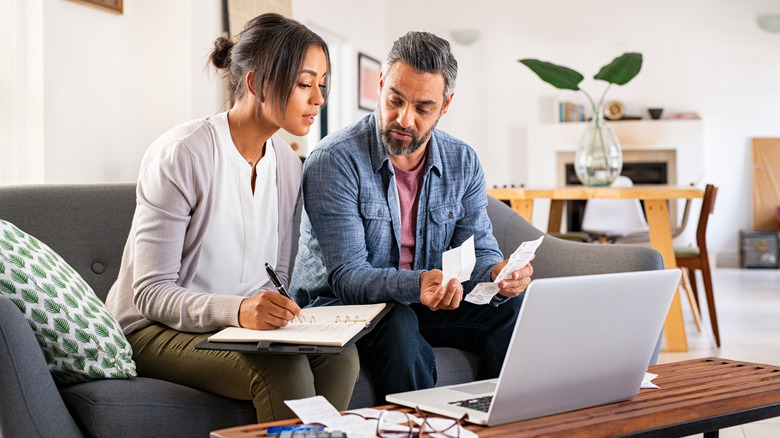 Couple doing their taxes 