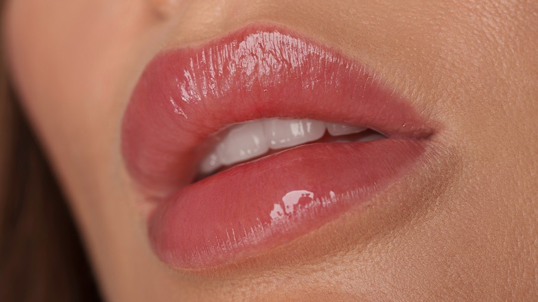 Lips with lip blushing trend